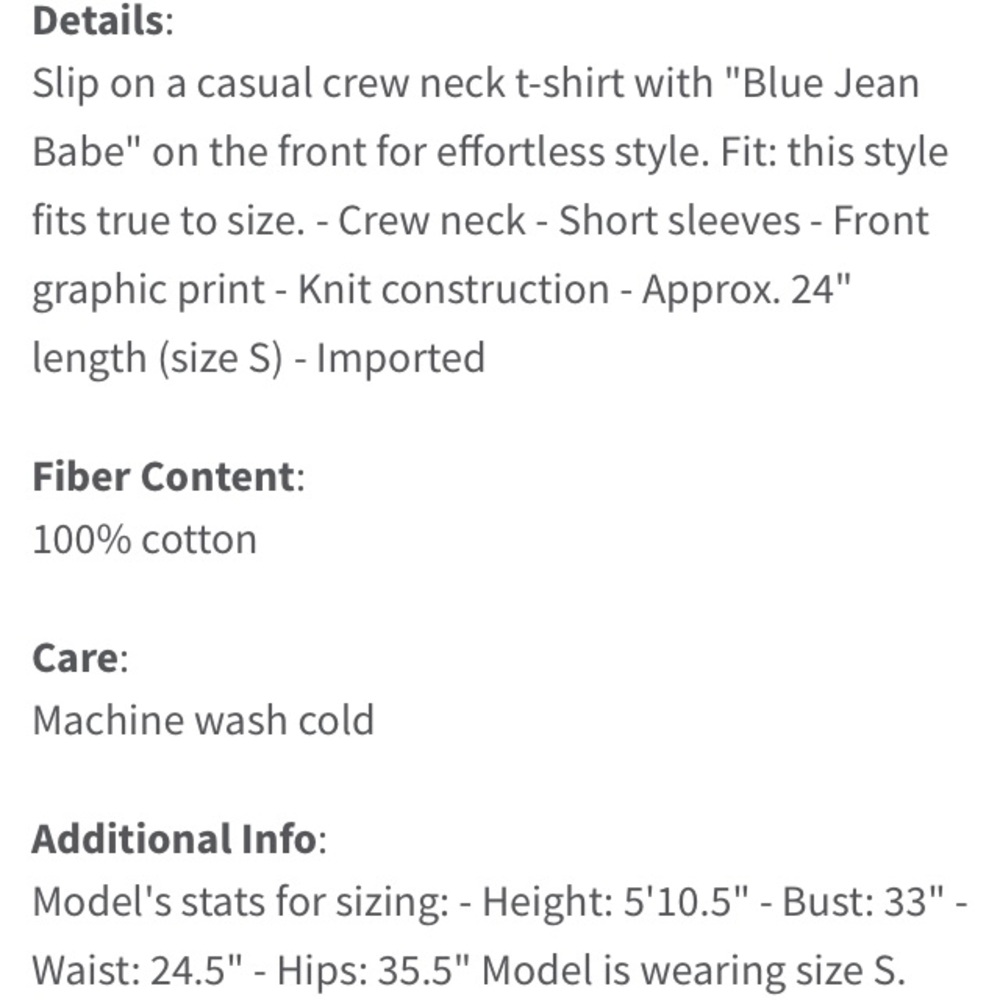 LUCKY BRAND Blue Jean Babe Cotton Crew Neck Tee - Picture 4 of 4